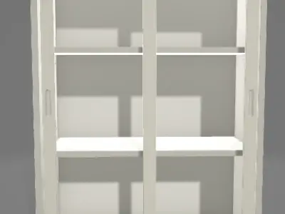 Cabinet With Sliding Glass Doors 3D Asset 3D model