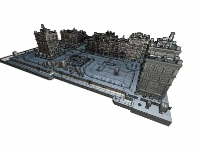 City Set - Proto Series Low-poly 3D model