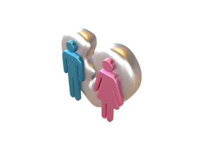 Divorce Symbol v1 013 Low-poly 3D model