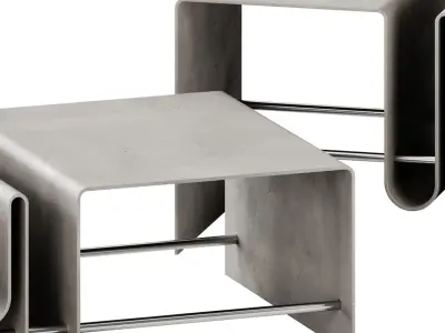 Julia Coffee and Side Table set by Westwing Collection 3D model