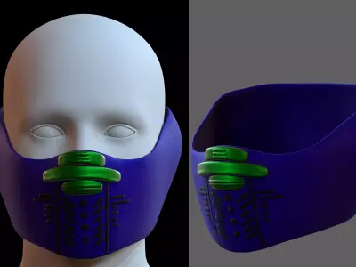 Gas mask helmet 3d model scifi Low-poly  Low-poly 3D model 336