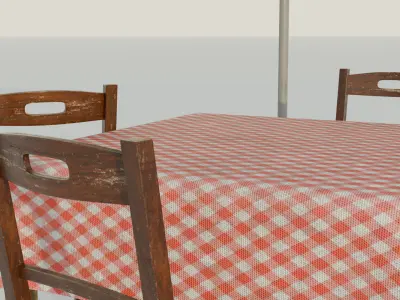 Street cafe set 3D model