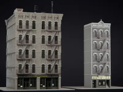 New York Building kit v4 Low-poly 3D model