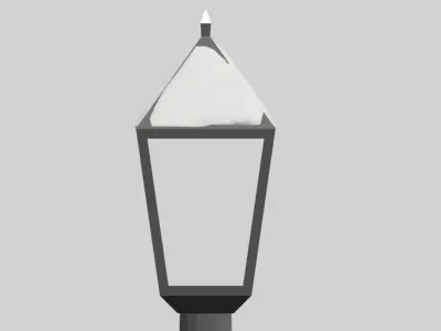 Lamppost covered in snow Low Poly Low-poly 3D model