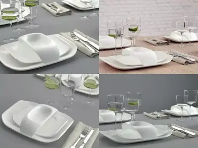 Table set 03 3D model