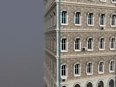 the facade of the building 3D model
