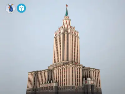 Hotel Hilton Leningradskaya Low-poly 3D model