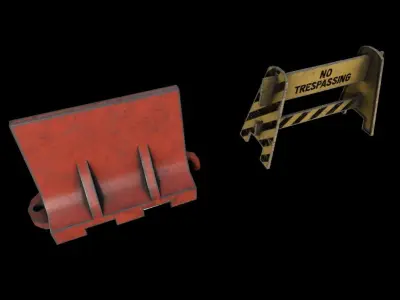 Barriers Pack Low-poly 3D model