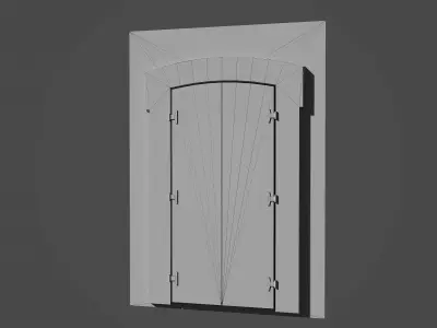 Modular french window Low-poly 3D model