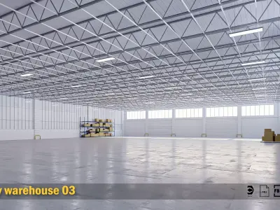 lowpoly warehouse 03 Low-poly 3D model