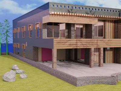 House Exterior Landscape Design 3D model