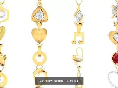 49 kids light wt pendant  3D Model Pack