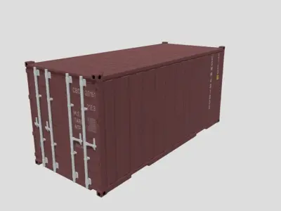 Container 3D lowpolly Low-poly 3D model