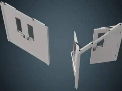 Hospital Door 1 Basic Low-poly 3D model