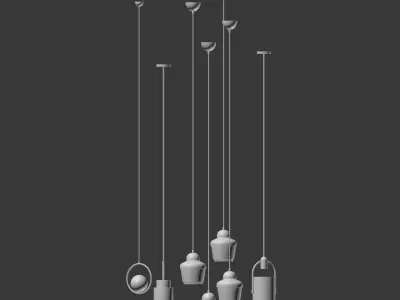 Four Hanging Light Set 06 3D model