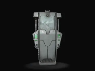 Sci-fi Dirty Cryo Chamber Cryopod 3D model  Low-poly 3D model