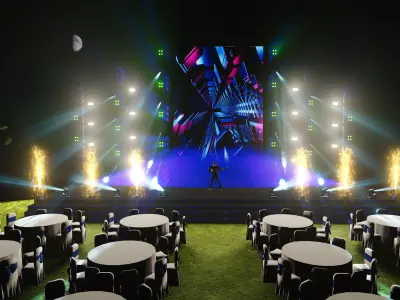  3d stage design for year end party 2024 - 7 design 3d model  Texture
