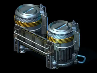 Future World - Ground Chemical Container 06 3D model