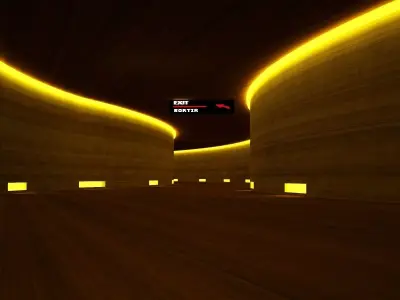 Hall 3D Model interior of tunnel with lighting 3D model