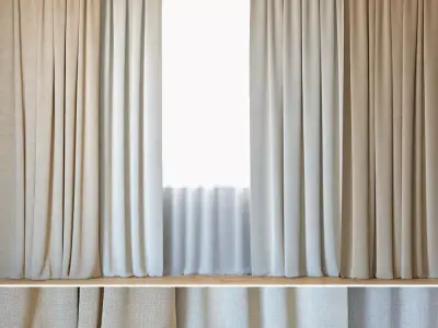 Curtains 12 Curtains with Tulle ROHI Topia 3D model