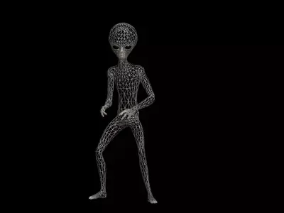 Super-Realistic Grey Alien 3D Animation - Yelling 3D model