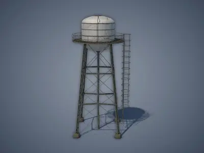 Water Tower Low-poly 3D model