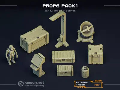 PROPS Pack sci-fi 3D print model