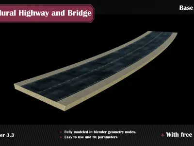 Procedural Highway and Bridge Generator 3D model
