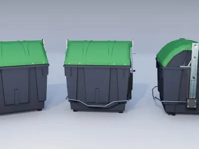 Street recylcing container Low-poly 3D model