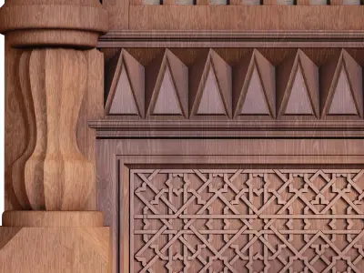 islamic morocco plaster wall 947 Low-poly 3D model