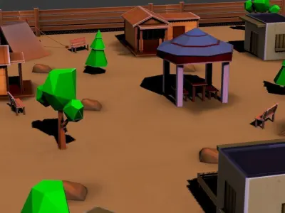 Low poly Desert Game environment Low-poly 3D model