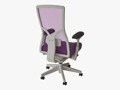 High Back Ergonomic Office Chair Leather 3D model