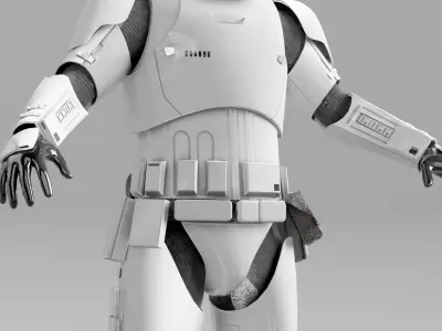 Storm Trooper First Order from Star Wars Battlefront RIGGED Low-poly 3D model