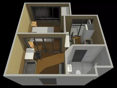 Apartment room by REVIT 25R15 3D model
