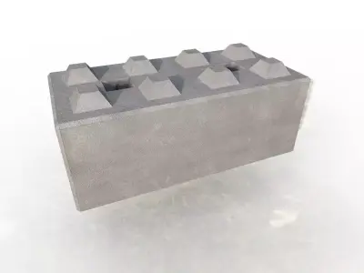 Concrete Big Block for Barriers Low-poly 3D model