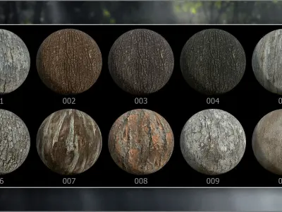 Megapack 100 Bark smart materials for Substance Painter Texture