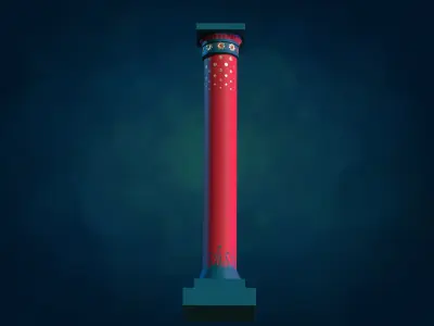 Pillar Column textured Low-poly 3D model