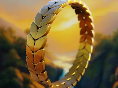 Royal Leaf Ring - Gold Printable 3D Jewelry Design 83 3D print model