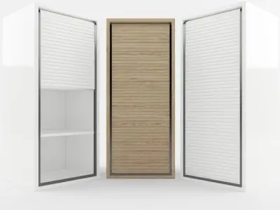 KITCHEN closet with two doors and wooden shelf 3D model