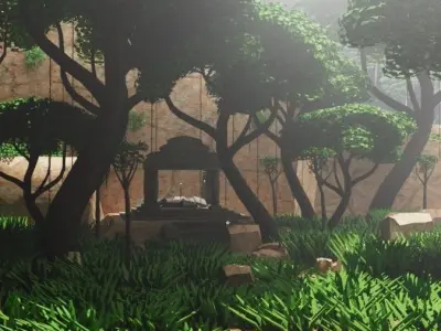 An Ancient Temple Low-poly 3D model