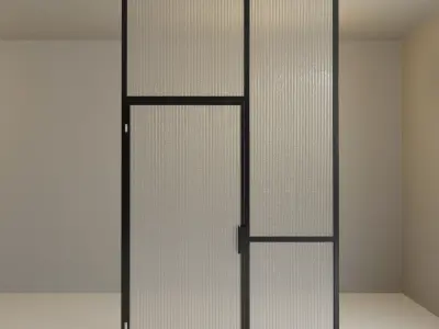 Glass partition door 101 Low-poly 3D model