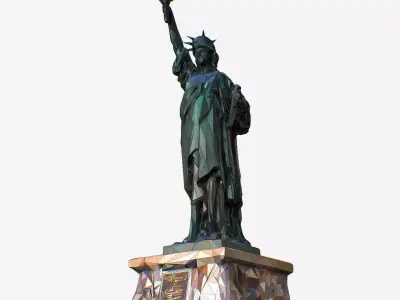 Low Polygon Art Style Liberty Statue Low-poly 3D model