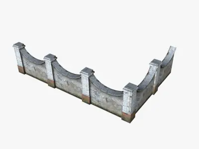 Modular Fence Pack Low-poly 3D model