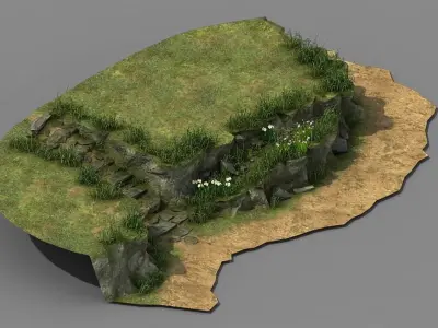 hillside - mountain - stone ladder 06 3D model