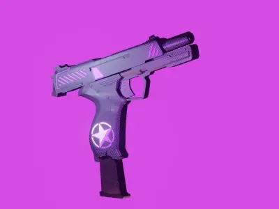 sci-fi stylized firearm Low-poly 3D model
