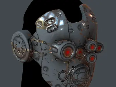 Gas mask helmet 3d model scifi Low-poly 3D model purchase