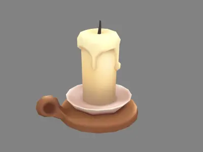 Cartoon candle holder Low-poly 3D model