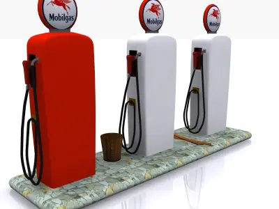 Gas Pump Mobilgas 3d model 3D model