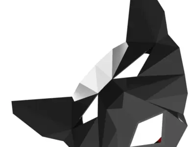 abstract cat face lighting 3D model