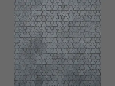 Hex Stone Pavers Seamless PBR Material Texture